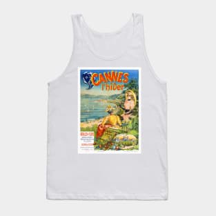 Vintage Travel Poster France Cannes l'hiver Tank Top